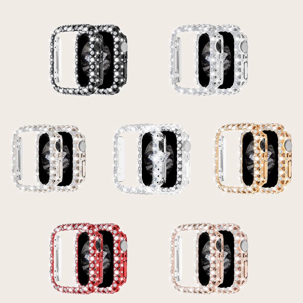 Bling Crystal Bumper Cover for Apple Watch Case 41mm 45mm Diamond PC Protective Hard PC Frame for IWatch Series 8 7 41mm 45 Mm