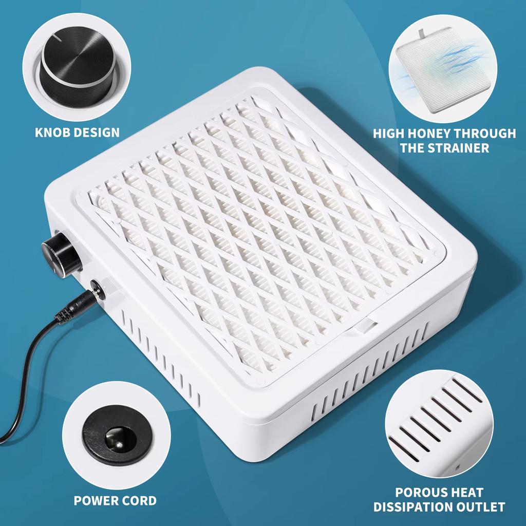 4500RPM Brushless Motor Nail Dust Collector for Nails Professional Super Suction Manicure Acrylic Vacuum Cleaner With Filter