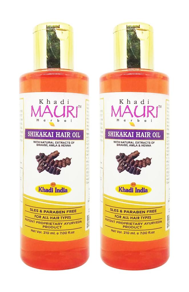 Khadi Mauri Shikakai Hair Oil - Pack of 2 (420 Ml)