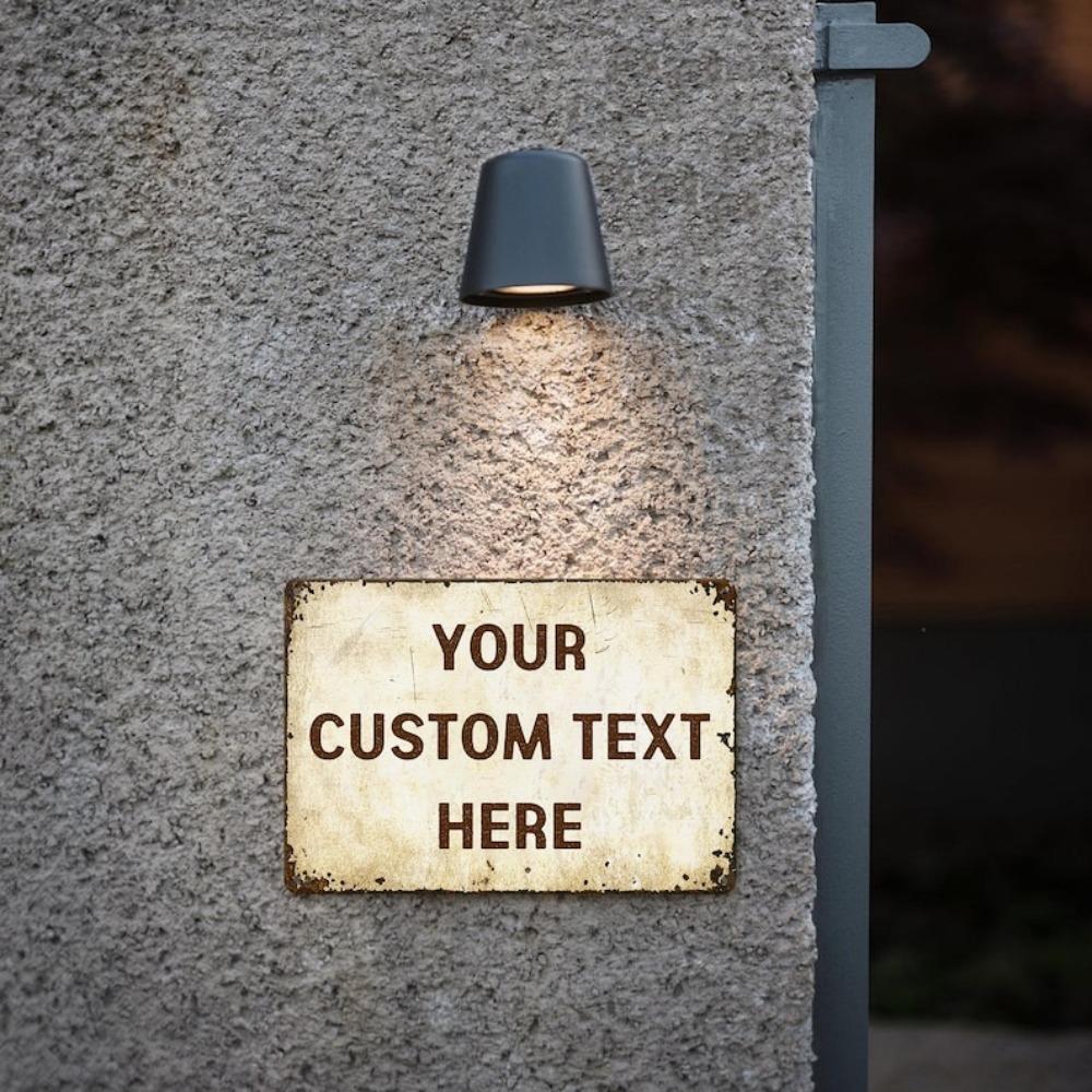 Custom 12x16 inch Metal Street Sign Text Logo Man Cave Wall Art Gift for Men