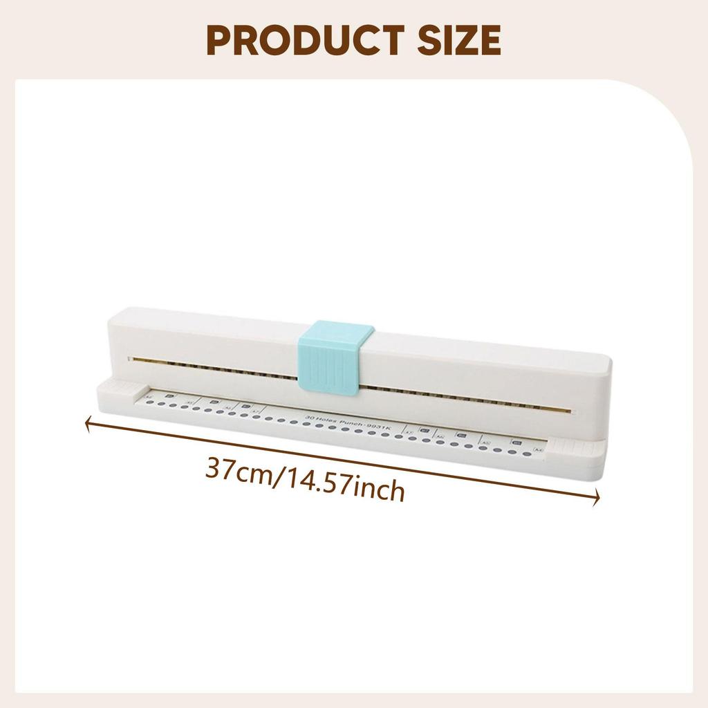 30 Hole Puncher 3 Sheets Capacity Non Slip Base Easy to Use A4 Paper Hand Pushed for DIY
