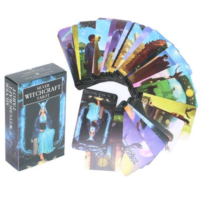 78 Decks Silver Witchcraft Tarot English Language Coated Paper Forecasting Card Decks