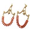 Les Trésors De Lily [P1906] - Artisanal Earrings 'Azuni' Golden Red (handmade)