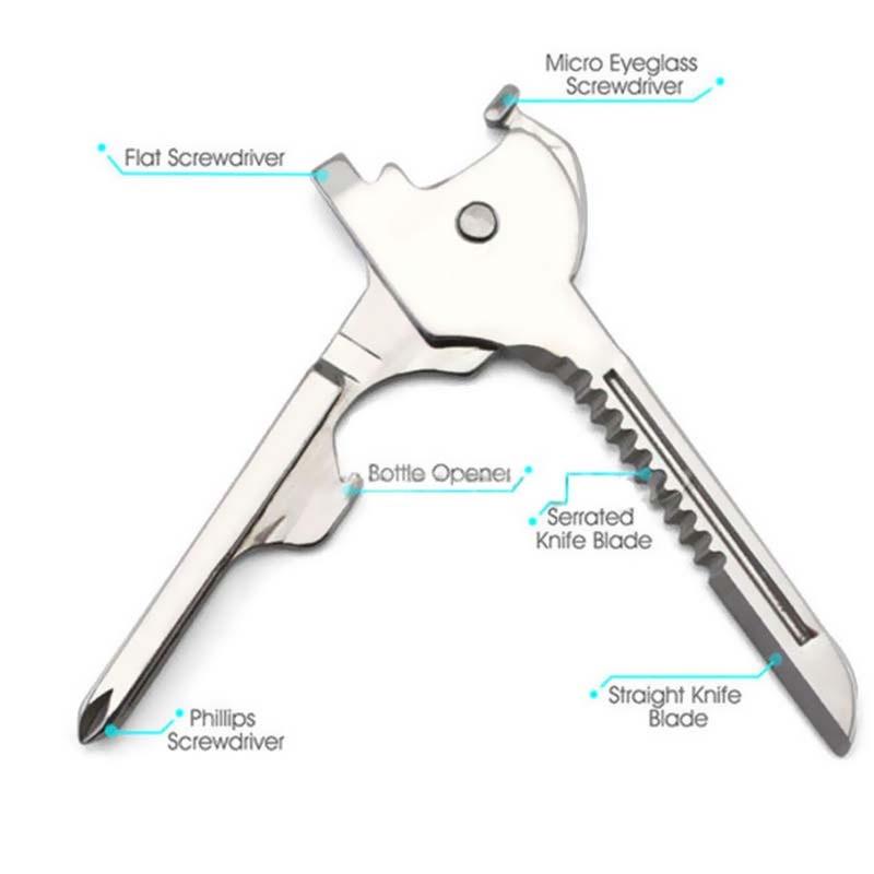 6-in-1 Utili-Key Keychain Multi Tool Alloy Steel EDC Pocket Screwdriver Opener