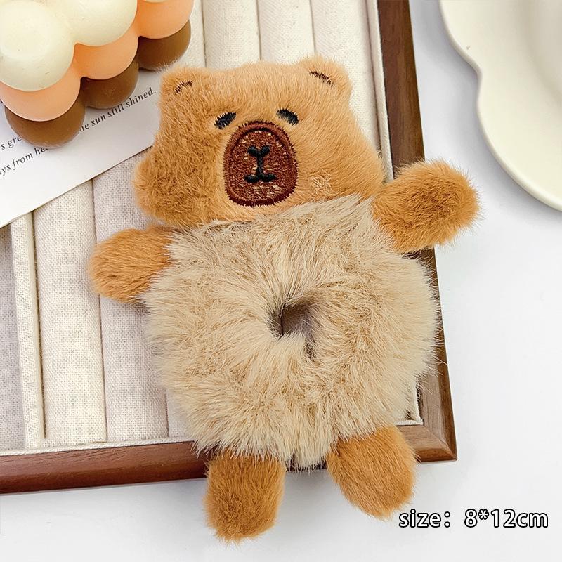 Opaska na głowę kapibary Futerkowa gumka do włosów Uroczy klips do włosów kapibary Futerkowe nakrycie głowy Klipsy BB Akcesoria do włosów Prezent urodzinowy dla dziewczynek na imprezę