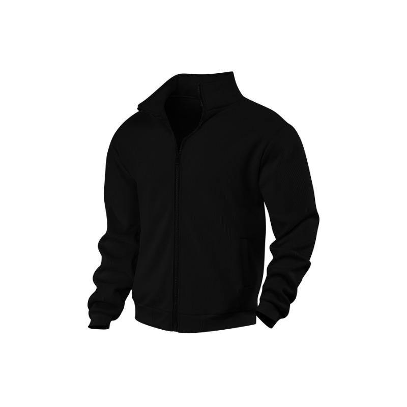 Men S Stand Collar Thick Fleece Lined Loose Casual Jacket