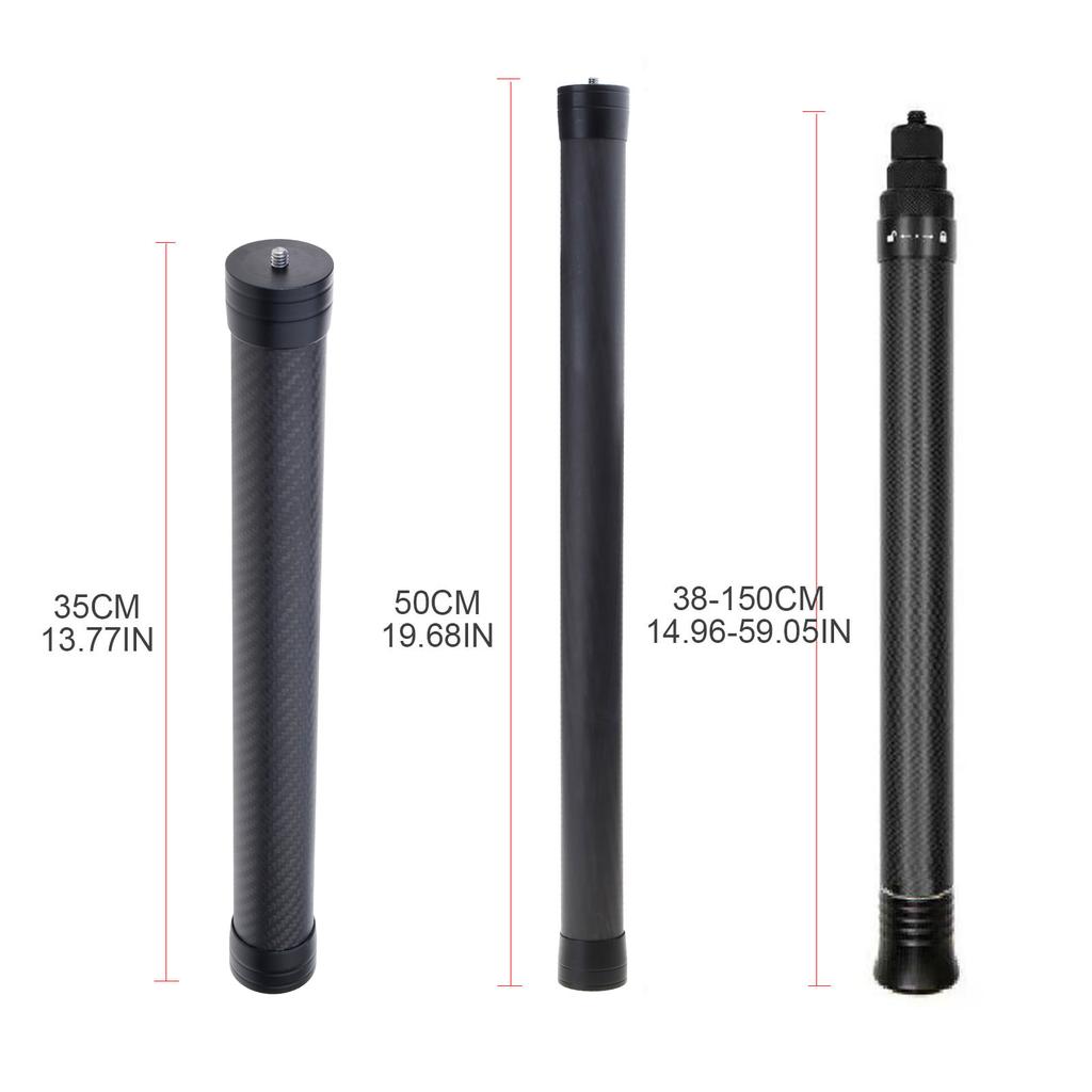 Gimbal Camera Extension Rod 1/4'' Screw Handheld Carbon Fiber Extension Rod