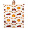 Boys Thanksgiving Gnome Throw Blanket Fall Maple Leaf Flannel Blanket,Pumpkin Farm Harvest Fleece Blanket Rustic Farmhouse Decor