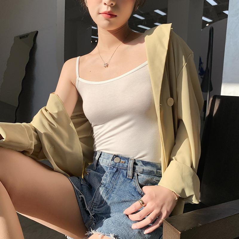 Elegance Stylová Vesta H715 Černobílé Modalové Tílko Malé Tílko Ženy Uvnitř Krása Zpátky Léto Sexy Vnějšek Designový Smysl