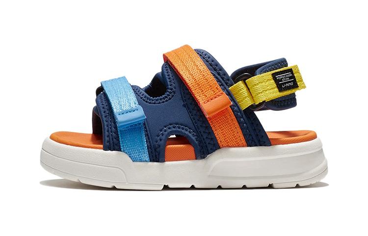 Li Ning YOUNG Sports Life Collection Breathable Children s Sandals Blue Orange Children Aged 3 7 Years Old YKKS020-3 27