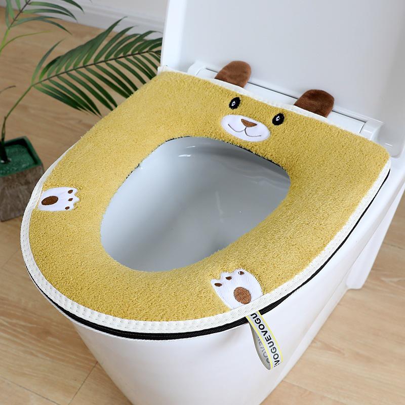 Cuscino per sedile del water universale carino in peluche con cartoni animati per tutte le stagioni