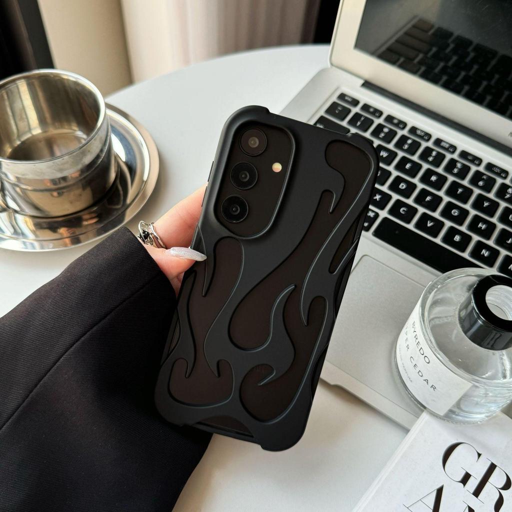 Frosted Hollow Flame Samsung S24 Ultra Case - Heat Dissipation, Drop Protection Cover