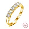 With Certficate Solid Gold Moissanite Ring For Women 5 Stone AU 750 Luxury Jewelry With Stamp Engagement Gift Trend