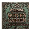 Witch Garden Warning Sign Weather-proof Rusty Vintage Halloween Do Not