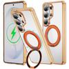 case for Samsung S26 plus ultra 360 gear rotating magnetic bracket phone case transparent With Holder Kickstand Shock Proof