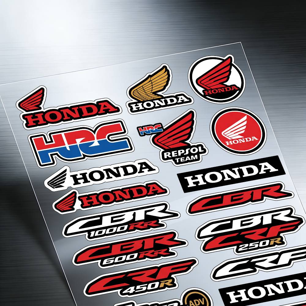 FOR HONDA HRC H WING Waterproof Reflective Motorbike Stickers Easy Peel Removable Decals for Motorcycle Car