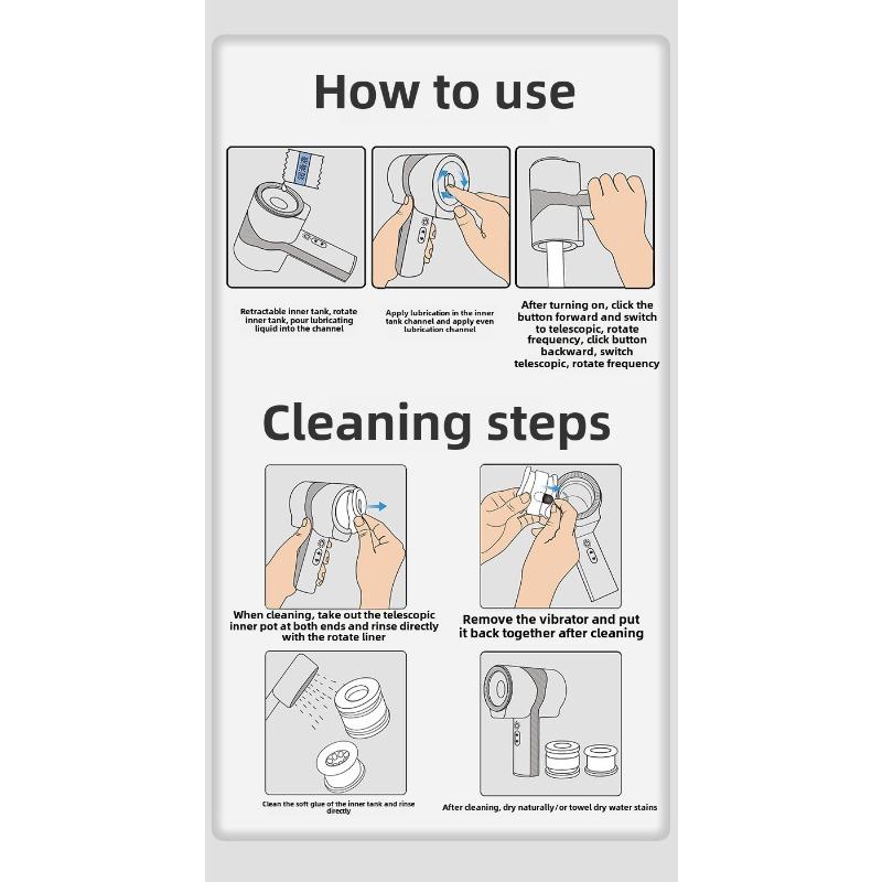 Thor Masturbator Male Automatic Handheld Telescopic Rotating Vibration Double Pass Masturbator Trainer