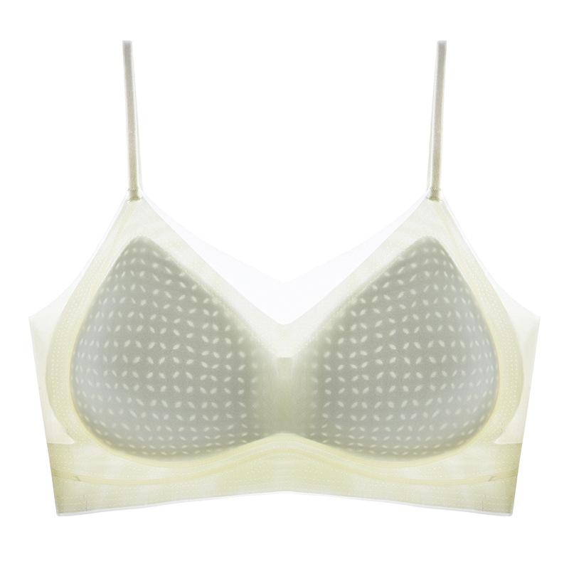 Ultra-thin summer thin styles gather, anti-sagging, sub-breasts bra, seamless ice silk back bra