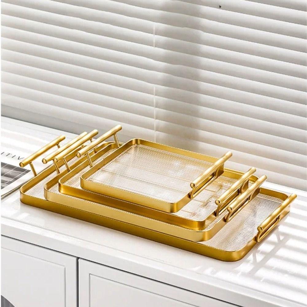 Thicken Acrylic Serving Tray Leak-proof Kitchen Countertop Organizer Clear Serving Platters  Party