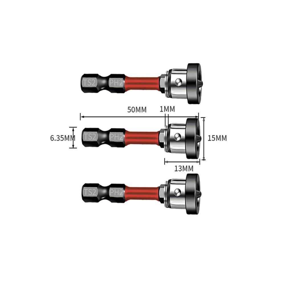 Magnetic Positioning Screwdriver Bits Drywall Screw Bit 50mm Gypsum Board Plasterboard Screws Locating Batch Head Drilling Tools