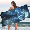 Moonlight Dragon Wings Beach Towel, Mythical Creature Art Quick-Dry Sand-Free Microfiber Bath Towel for Summer Pool and Trave