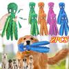 2Pcs Dog Vocal Toys Octopus Non-stuffed Soft  Toy Puppy Educational Teething Chew Toys Pet Supplies for Small Medium Dogs