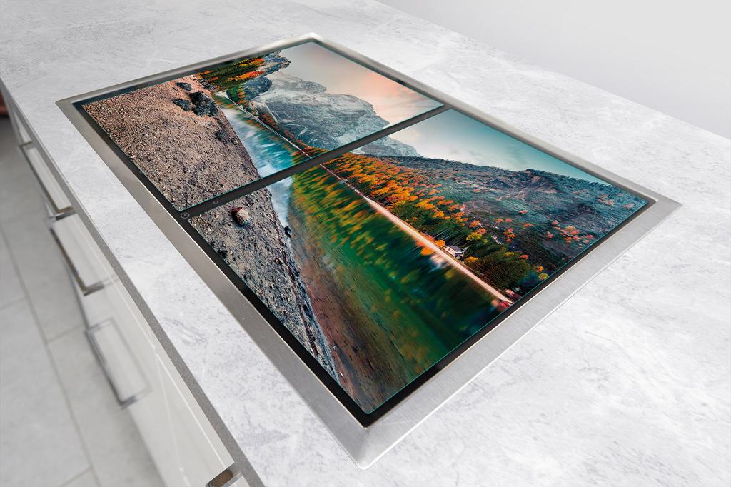 GLAS Schutzplatte Tischplatte 75x52 BERGE