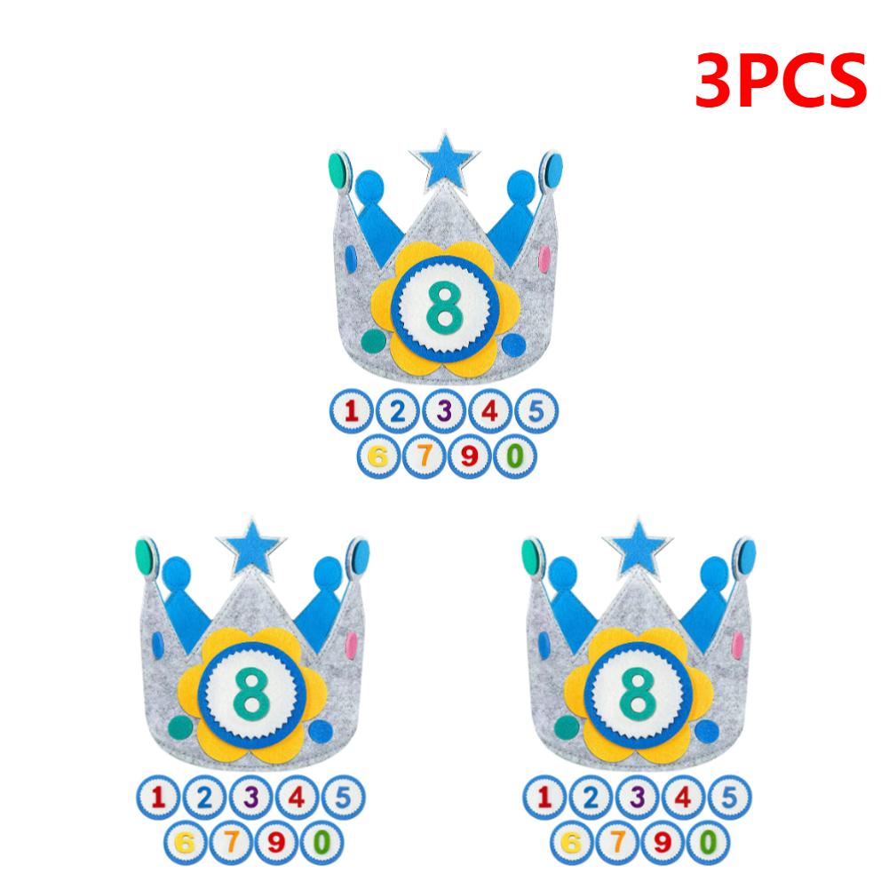 Handgefertigter Geburtstagspartyhut Austauschbare Zahlen Krone Langlebig Kreativ Kindertagsgeschenk Geburtstagspartydeko für Kinder