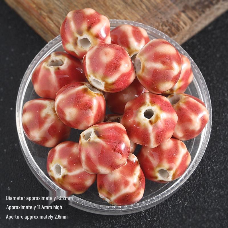 Retro Colored Irregular Ceramic Rhombus Beads for Bracelets