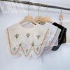 Cape Embroidered Floral Fake Collar Countryside Style Embroidery Lace Blouse False Collars Double-Layer
