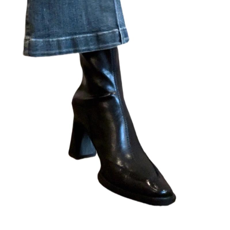 Mode High Heels Damen Stiefeletten Klobige Mode Kleiderschuhe Designer 2025 Winter Chelsea Boots Frau Neu Goth Pumps Femme Zapatos