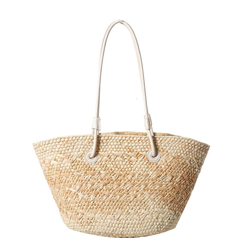 Casual Rattan Large Capacity Tote Designer Wicker Woven Women Handbags Summer Beach Bali Straw Bag Lady Travel Big Basket Purse