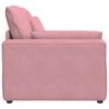 Modular Sofa End Module with Armrest and Cushions Pink 100 Cm