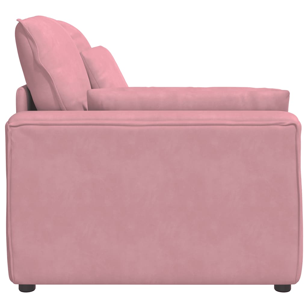 Modular Sofa End Module with Armrest and Cushions Pink 100 Cm