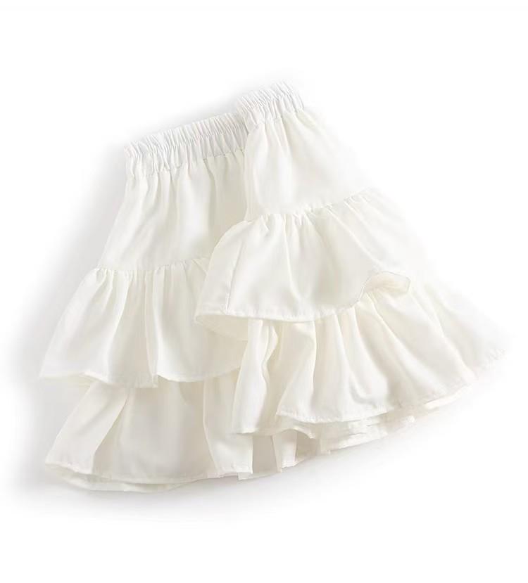 Women's Black Puff Cake A-Line Skirt - High Waist, Anti-Exposure, Slim Fit, Short Summer Skirt