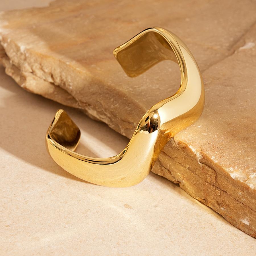 DIEZI 7 Style Fashion Irregular Geometric Resin Bangles Vintage Punk CCB Gold Color Bracelet Bangle For Women Men Gift Jewelry