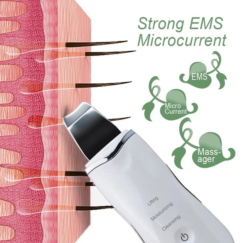 Ultrasonic Skin Scrubber 3 Modes Deep Face Cleaning Peeling Shovel Pore Cleanser for Home Spa Personal Beauty Care