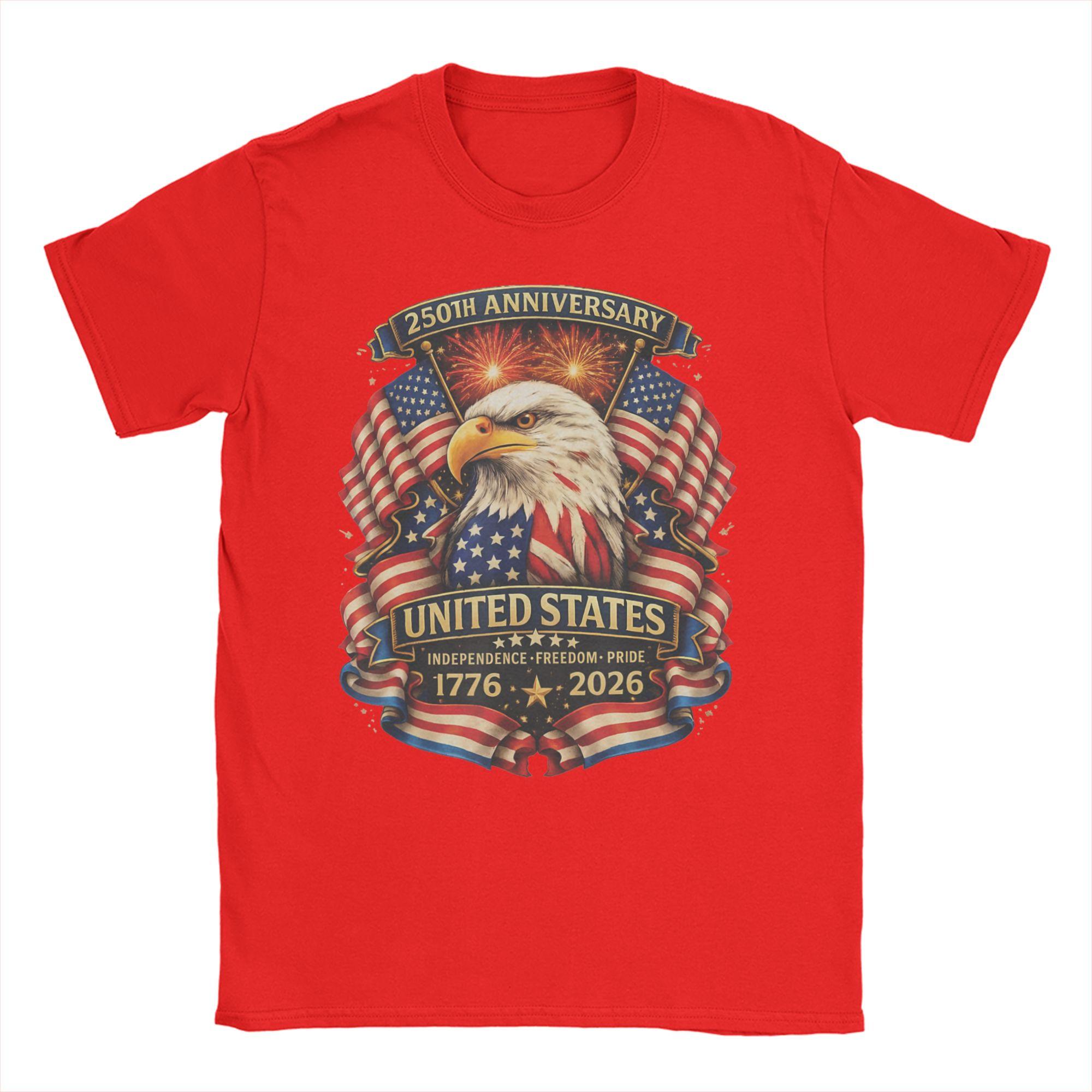 

Anniversary USA Cotton T Shirt For Unisex Beach YK Fun TShirts O Neck Trending Tees Oversized Cheap Clothes S