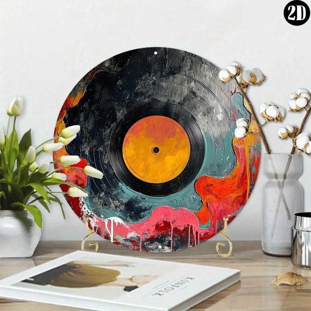 8 Inch Metal Wall Poster Vintage Vinyl Record Home Decor