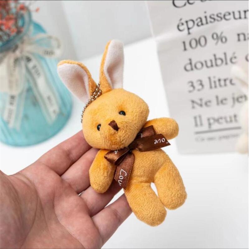 Plush Onepiece Rabbit Toys Little Bunny Pendant  Keychain Creative Doll Children's Gift for Small Girls