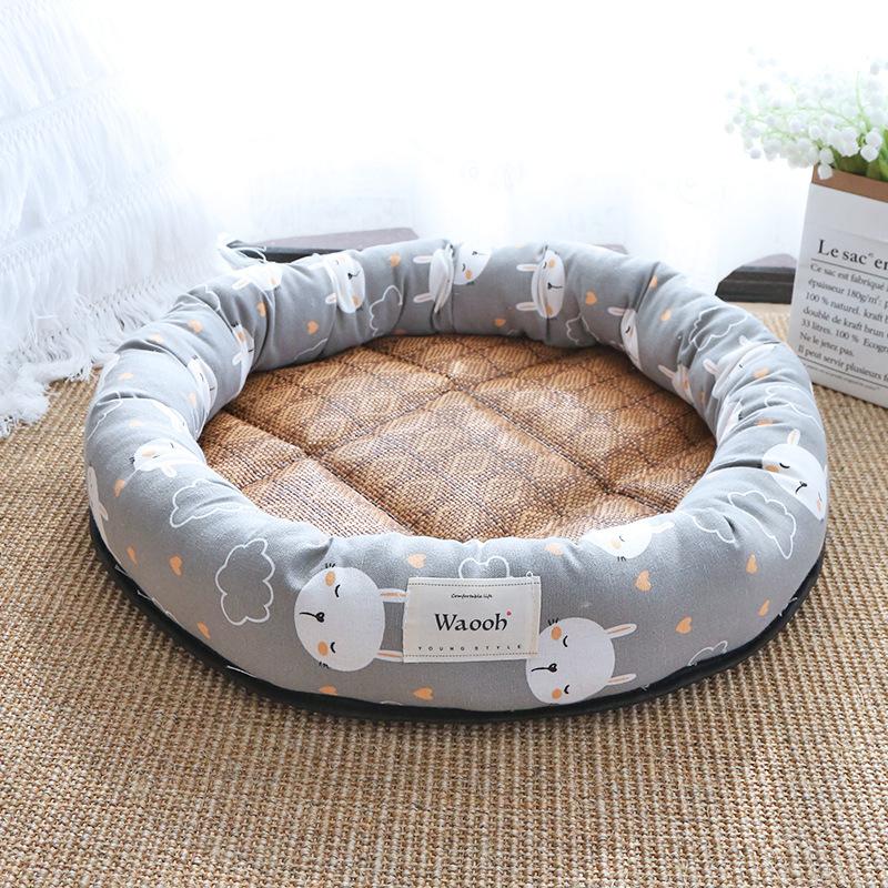 Summer Pet Nest  Cat Cooling Mat  Dog Nest Round Nest  Cooling Straw Mat  Cool Feeling Cat Cooling Mat  Cold Feeling Mat Rattan Mat