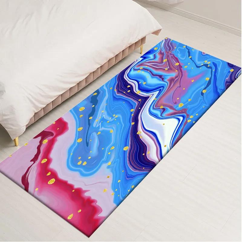 Abstract Colour Marble Pattern Kitchen Mat Living Room Carpet Anti-slip Bedroom Lounge Rug Dining Room Area Rug Floor Mat