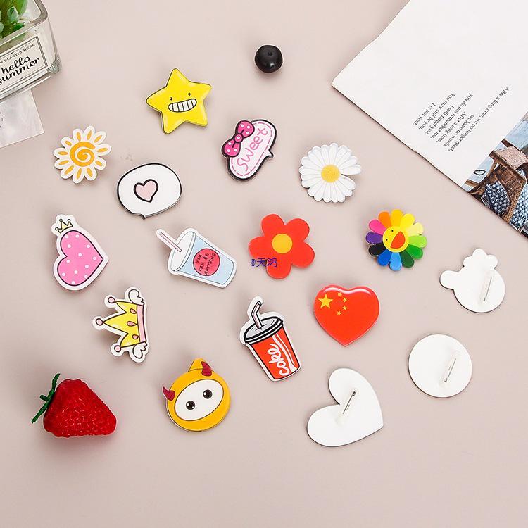 Colorful Cartoon Rainbow Acrylic Brooch Pin for Bags and Clothes