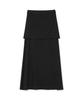 MILLO WOMEN Folding Strap Maxi Skirt [Black]