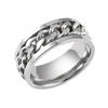 Rotatable Engraved Chain Bottle Opener Titanium Steel Ring Men's Stainless Steel Wine Opener Ring
