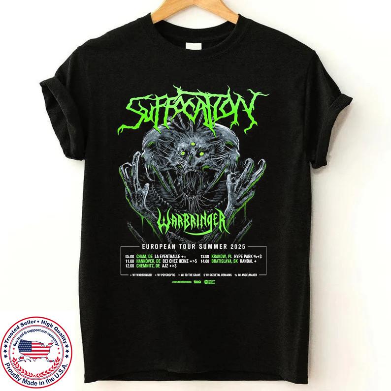 Warbringer band Europe Tour With Suffocation T Shirt S-5XL TT1167 Unisex T-Shirt L