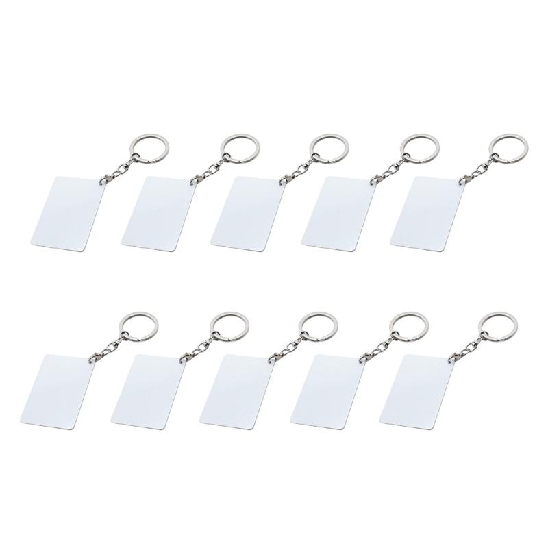 Pack of 10 Blank Aluminum Metal Keychains for Custom Heat Transfer Designs Sturdy Lightweight Sustainable