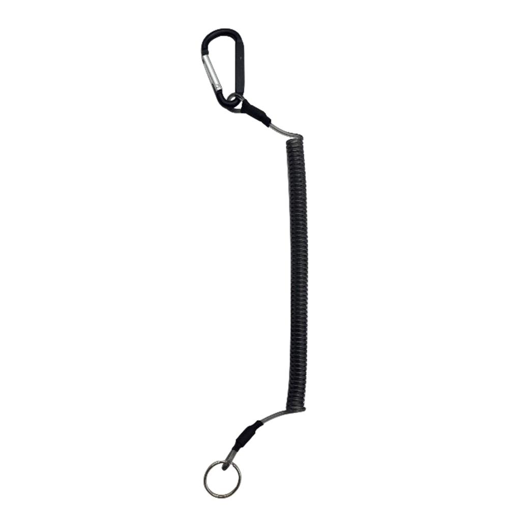 Fishing Tackle Coiled Tether Spring Fishing Lanyard 35cm Retractable Safety Lanyard with Metal Clip for Plier Heavy Duty