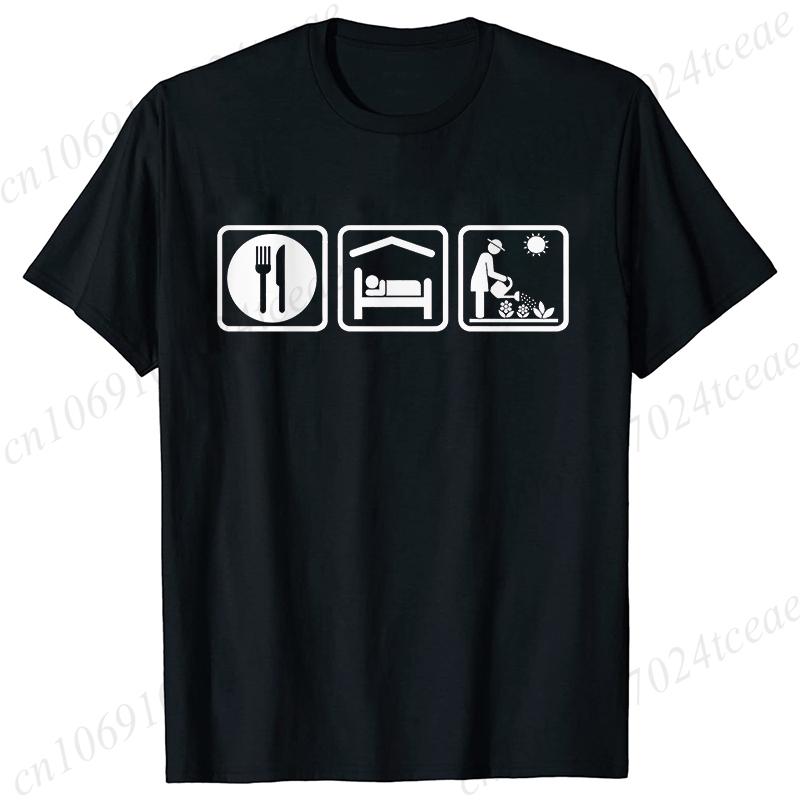 Watering Plants Depicting Garden Care Funny T-Shirt for Women Garden Graphic Casual Tops Funny Short Sleeve Tee Female Clothing