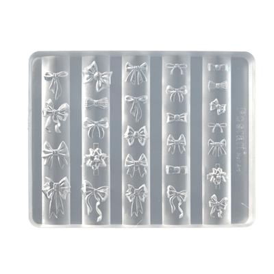 Reusable Heat Resistant Silicone Nail Mold With Elegant Bows Shape Manicure Mould For Home Salon and Travel Use